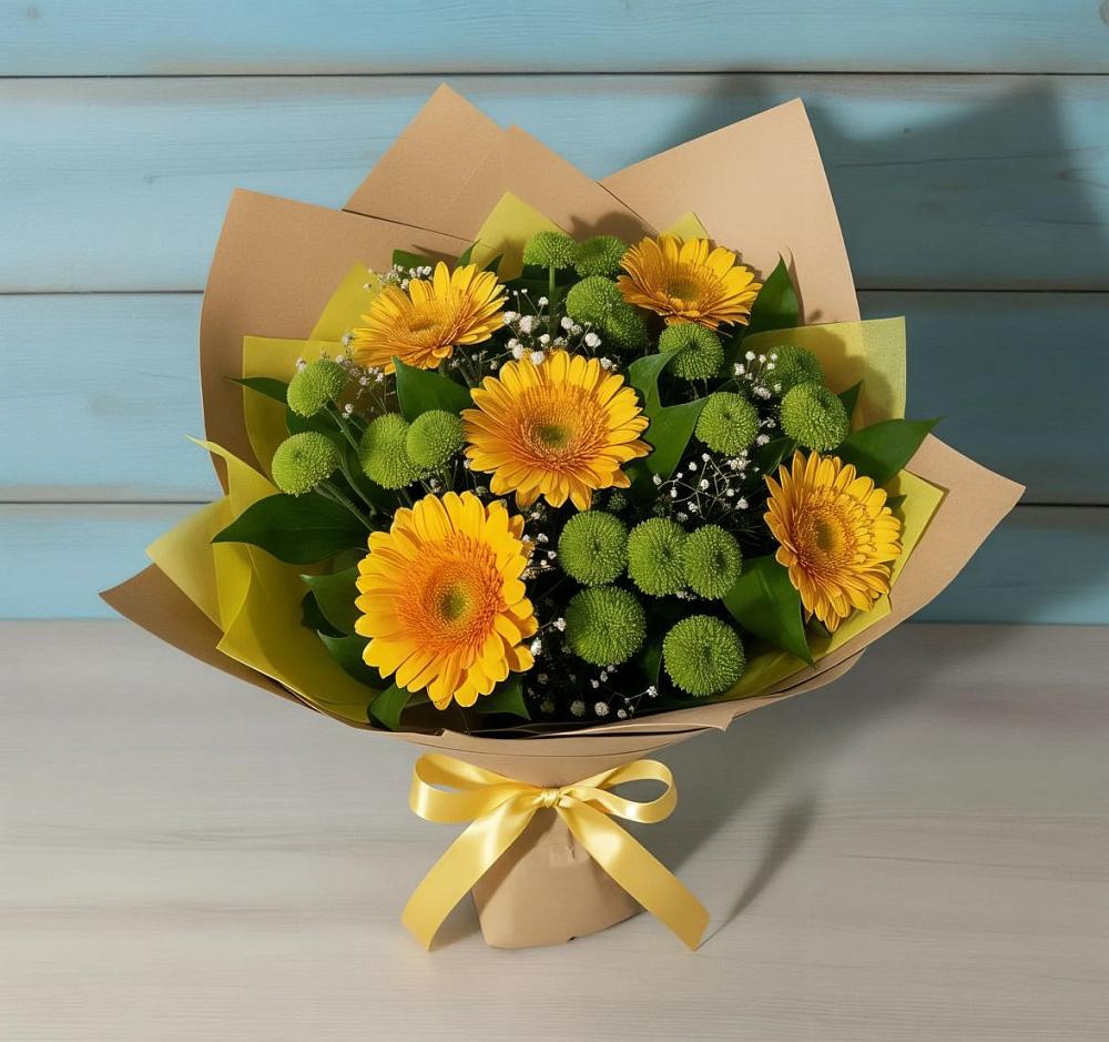 Букет цветов из: Герберы и Хризантемы в Ветлужском Костромской области
