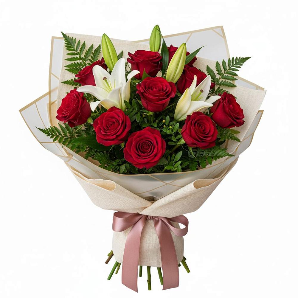 Букет цветов из: Лилии и Розы в Ветлужском Костромской области