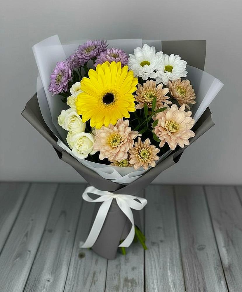 Букет цветов из: Розы, Герберы и Хризантемы в Ветлужском Костромской области