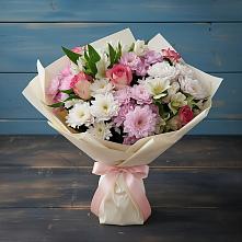 Букет цветов из:  Хризантемы, Альстромерии и Розы #REPLACE_PRED# Ветлужском Костромской области