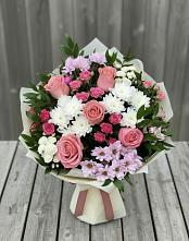 Букет цветов из:  Альстромерии, Гвоздики, Розы и Хризантемы #REPLACE_PRED# Ветлужском Костромской области